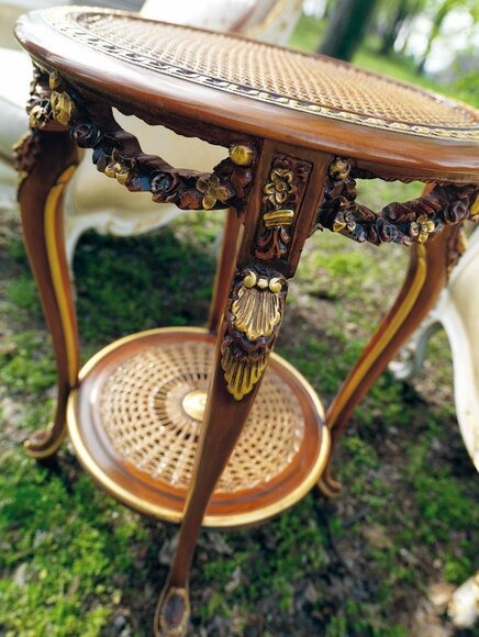 edler Holztisch Cocktailtisch Beistelltisch Tisch Couchtisch Tische Barock Neu