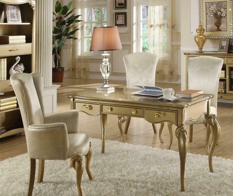 Schreibtisch Büro Tisch Klassischer Designer Office Tische Barock Rokoko Neu