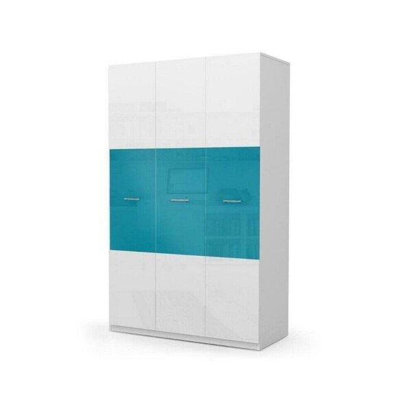 Kleiderschrank Schlafzimmer Mehrzweck Schränke Holz 3 türiger Hochglanz Blau Neu