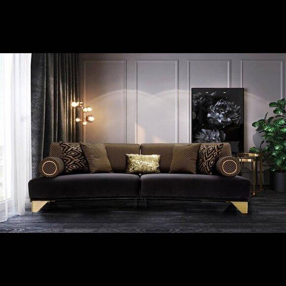 Dreisitzer Sofa 3 Sitzer Luxus Sofas Wohnzimmer Couch Stoff Couchen 260cm Möbel