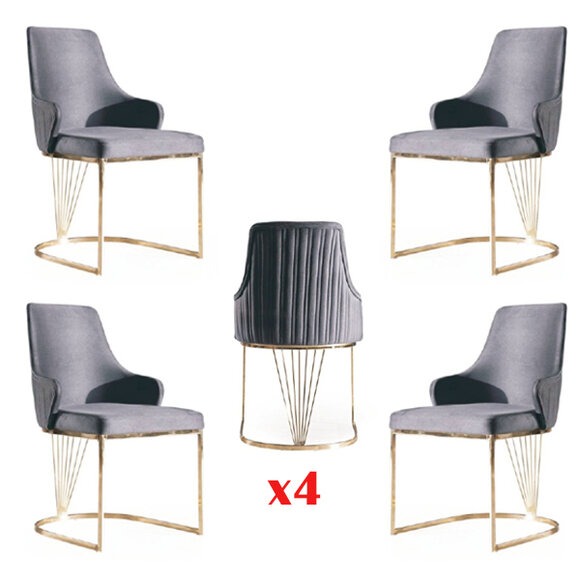 Gruppe Set 4x Sessel Stuhl Design Stoff Polster Stühle Gastro Esszimmer