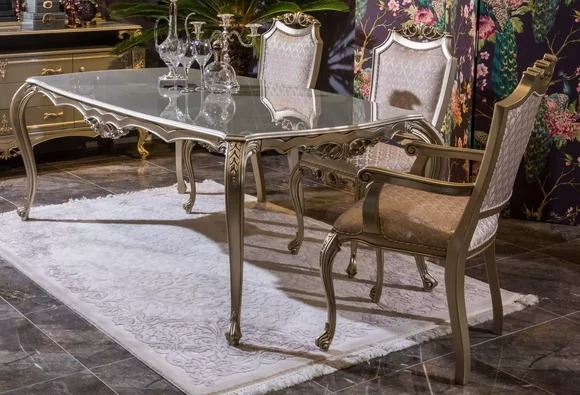 Esszimmer Set Essgruppe Klassische Barock Rokoko 4tlg Stuhl Garnitur