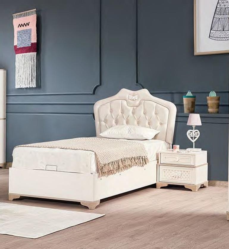Kinderbett Bett Schlafzimmer Möbel Nachttisch Set 2tlg. Komplett Chesterfield
