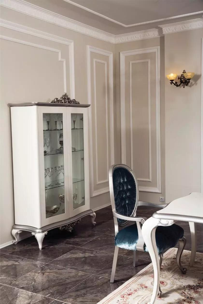 Vitrine Weiß Glasschrank Design Klassische Schrank Luxus Holz Möbel