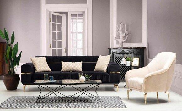 Sofagarnitur Sofa Garnitur Sofas 3+1 Sitz Sessel Möbel Polster Designer Couchen