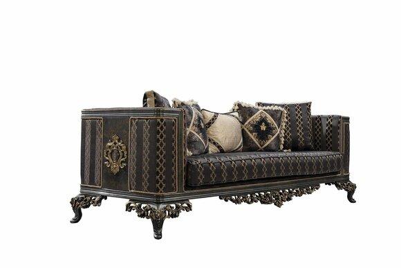 Barock Rokoko 3Sitzer Designer Sofa Couch Polster Sofas Couchen Stoff Textil Neu