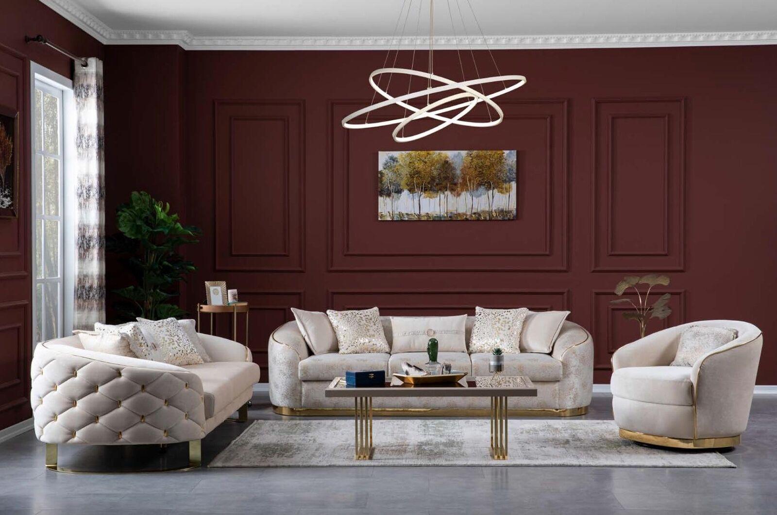 Luxus Hotel Einrichtung Sofagarnitur Couch Set Polster Möbel 3tlg.