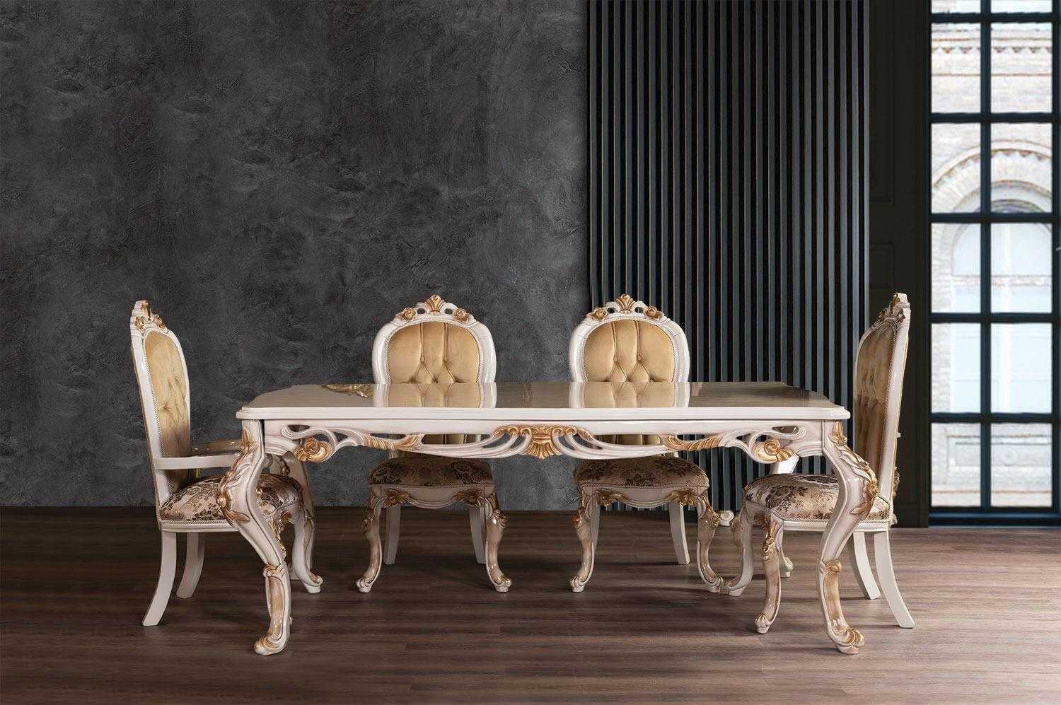 Esstisch Garnitur Gruppe Esszimmer Tisch Stuhl Set 4x Stuhl Holz 5tlg