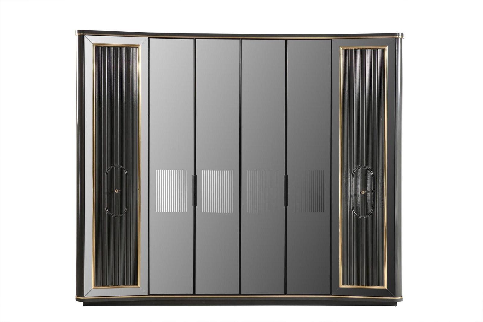 Grauer Luxus Schrank Schlafzimmer Möbel Schränke Kleiderschrank Holz