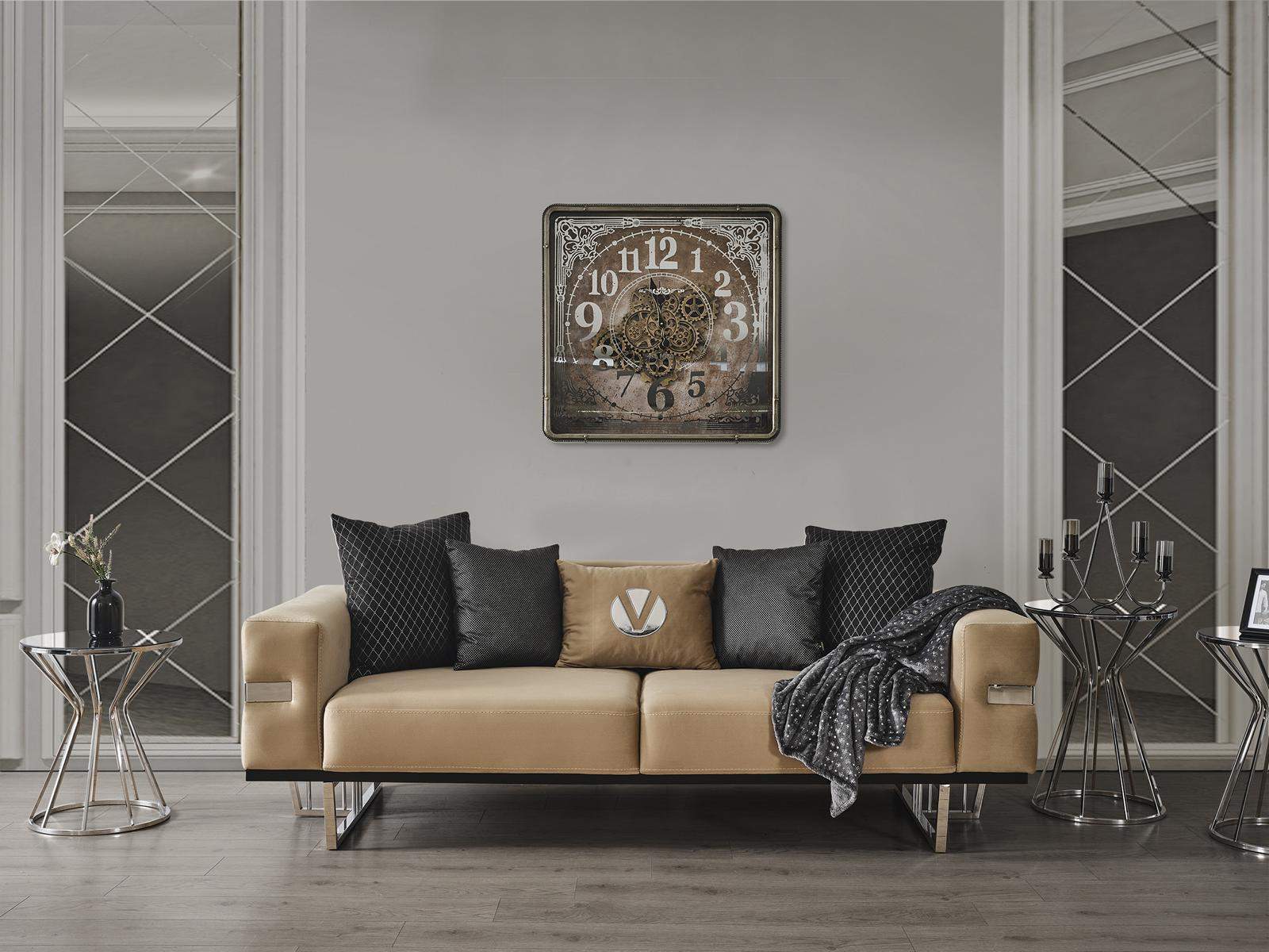 Luxus Couch mit Edelstahl Füßen Sitz Polster Designer Couchen Möbel 230cm