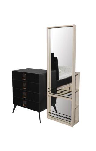 Kommode mit Spiegel Jugendzimmer Schwarz Möbel Holz Regal Kommoden Neu