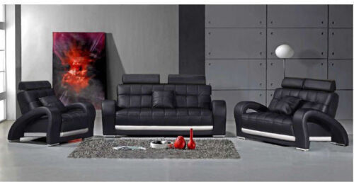 Leder Sofa Couch Polster Garnitur Sofagarnitur Couchen 3+2+1 Set B2023 Sofort