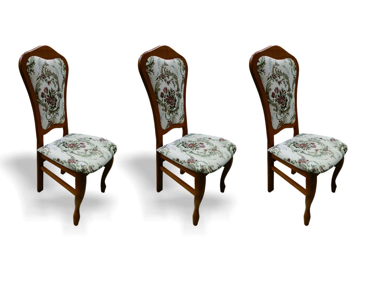 Design Stuhl Set 3x Sessel Holz Textil Stühle Gastro Stoff Esszimmer Sofort
