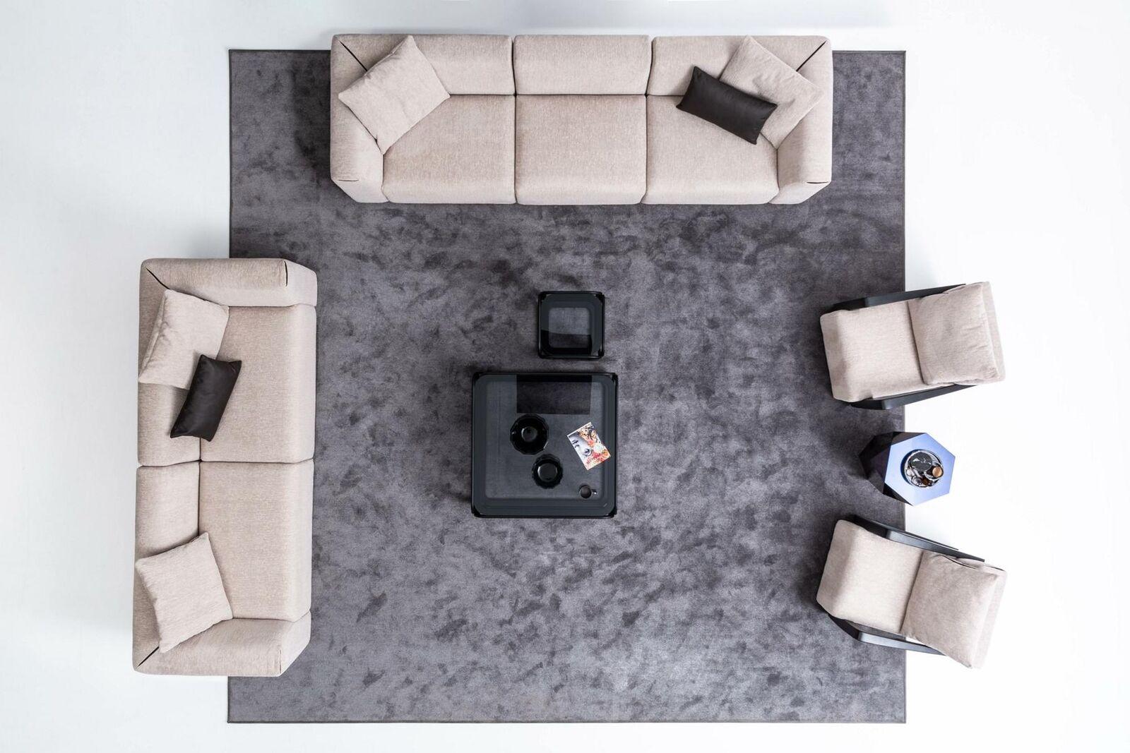 Moderne Sofagarnitur Fünfsitzer Dreisitzer Eckcouchgarnitur Stoffgarnitur