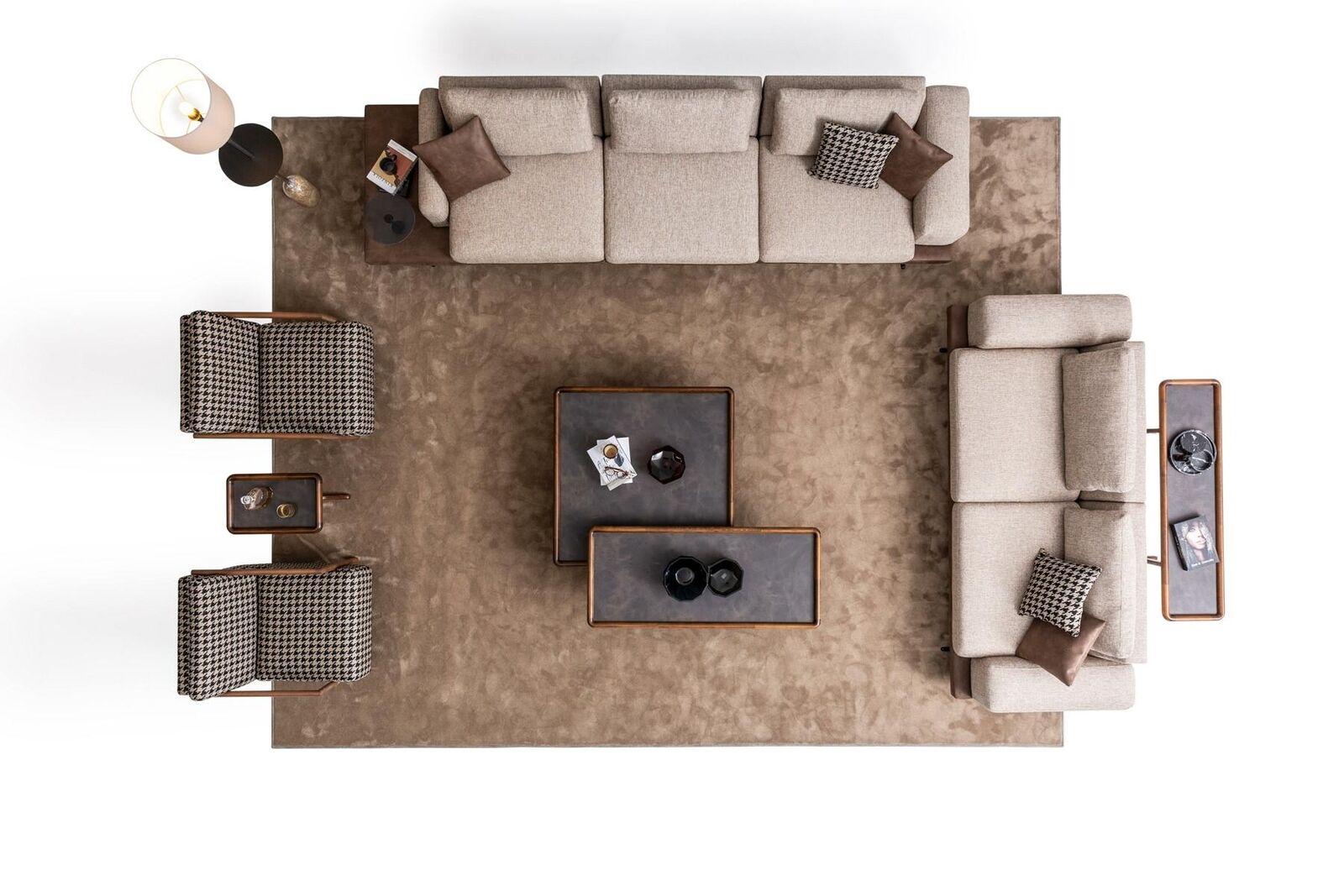 Große Polstersitzgruppe Fünfsitzer Dreisitzer Sessel Wohnzimmermöbel Set