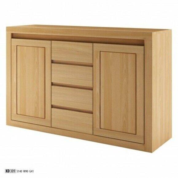 Anrichte Kommode Massivholz Schränke Echtes Holz Eiche 140x90cm Kommoden Schrank