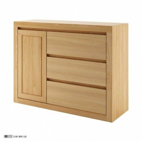 Landhaus Kommode Massivholz Schrank Schränke Echtes Holz Eiche 140x90cm Kommoden