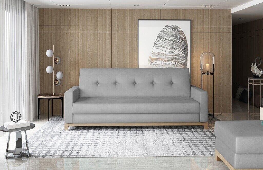 Moderne Wohnzimmer Sofa 3 Sitzer Sofas Grau Polster Garnitur Couchen Sofort