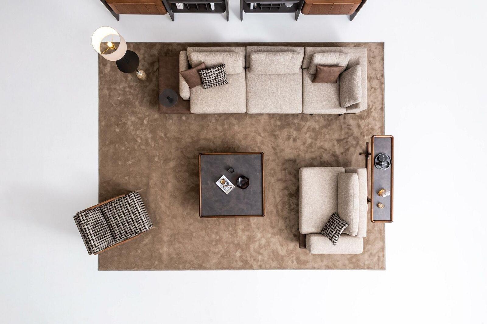 Sofagarnitur Set Design Modern Polstersofa Luxus Wohnzimmer Stoffgarnitur