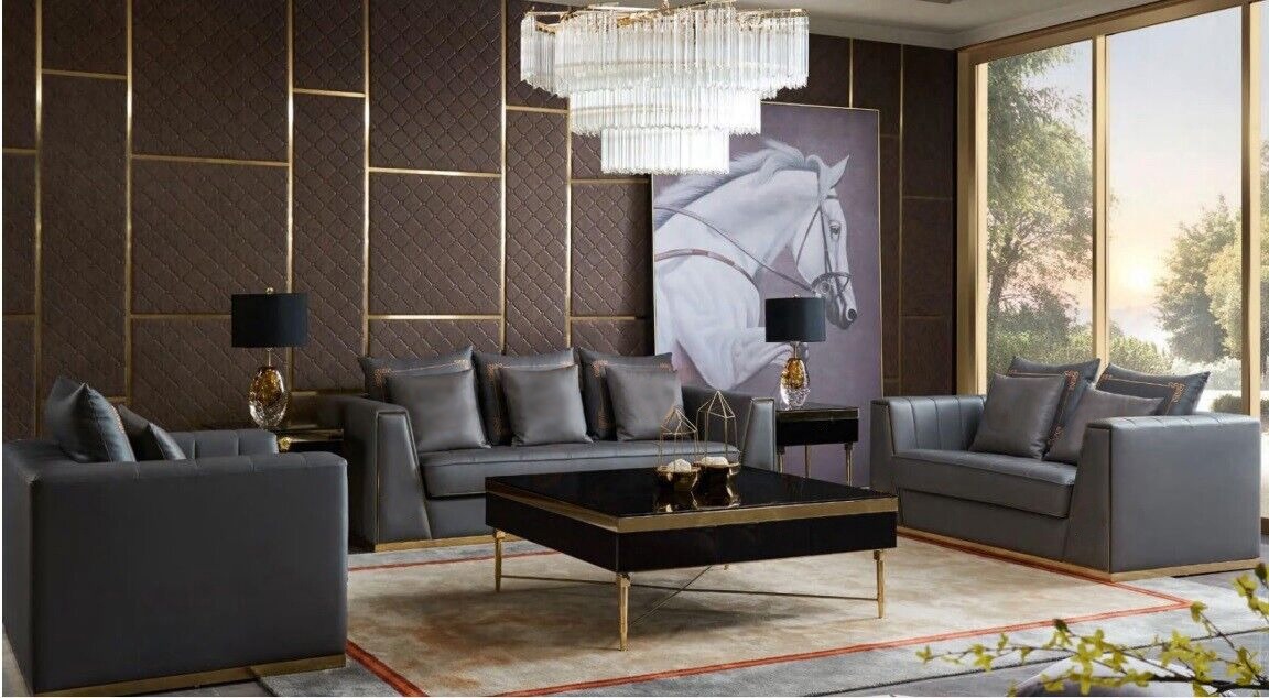 Sofagarnitur 321 Sitzer Set Design Sofas Polster Couchen Leder Relax Moderne Neu
