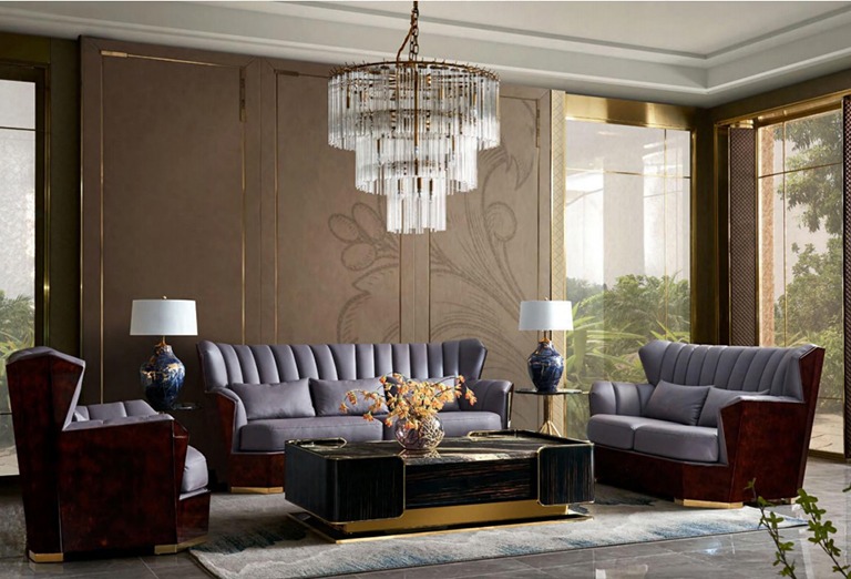 Komplett Set Sofagarnitur 321 Sitzer Couchtisch Designer Modern Ledersofa 4tlg.