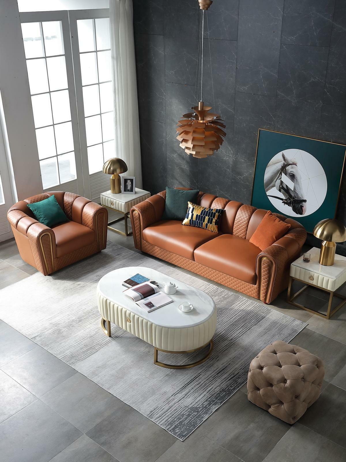 Sofagarnitur 3+1 Sitzer Klassische Wohnlandschaft Sofas Couchen Polster Sofa Neu.