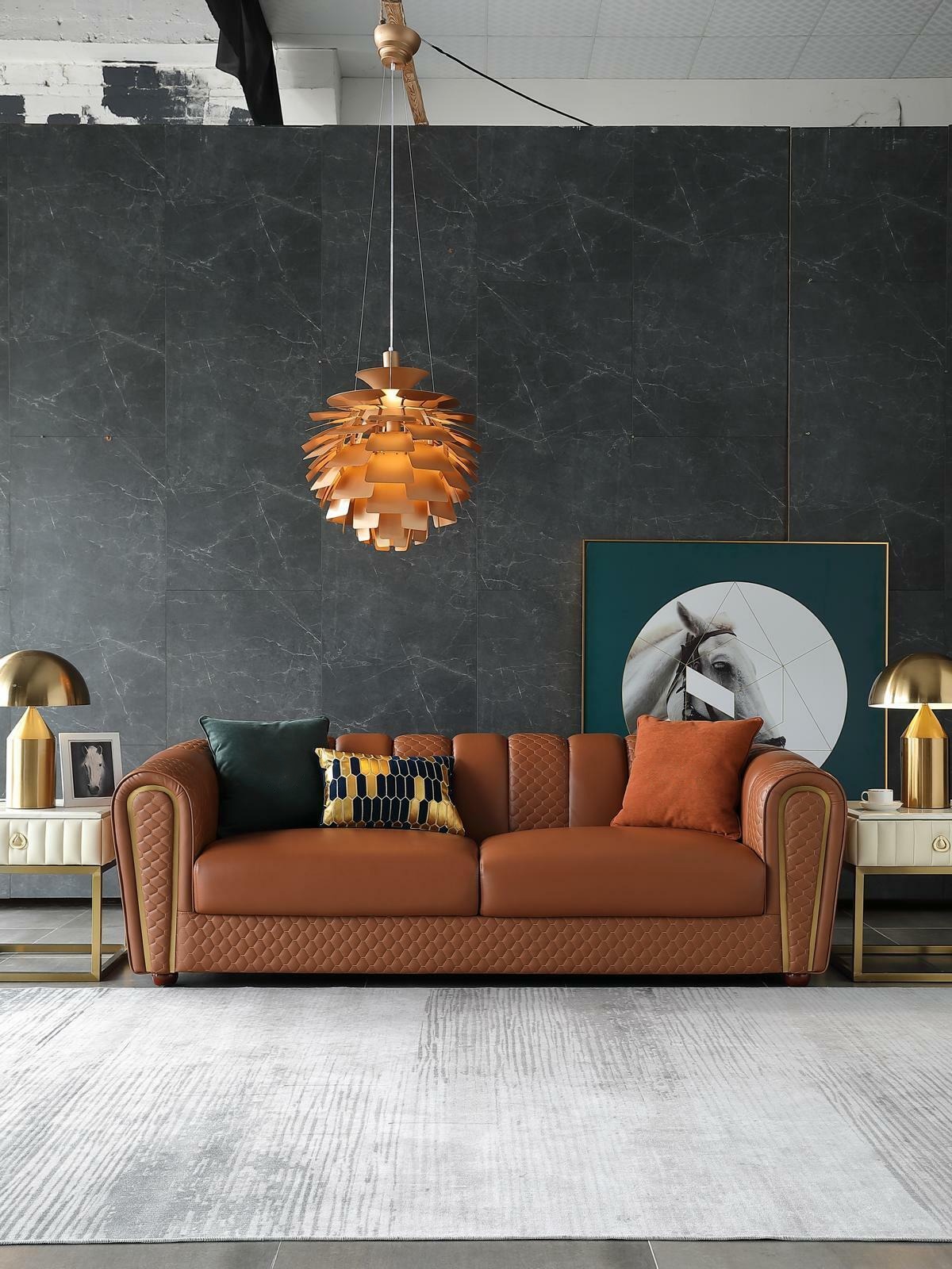 Sofa 3 Sitzer Leder Sofas Couch Polster Luxus Möbel Moderner Dreisitzer Couchen.