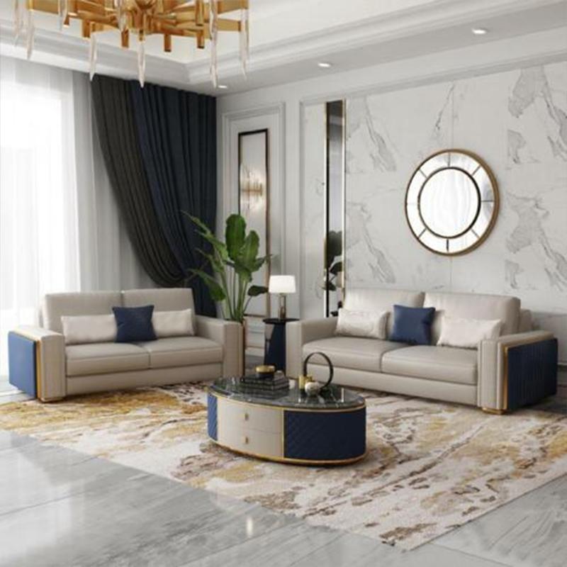 Sofagarnitur 3+2+1 Set Couchtisch Design Sofas Ledersofa Couch Wohnlandschaft