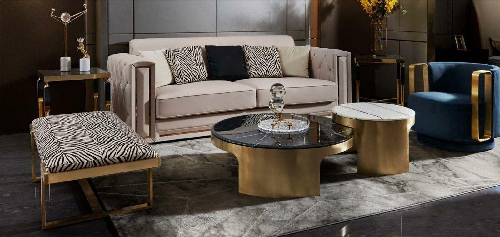Doppelter Couchtisch Schwarz Weiß Luxus Tisch Wohnzimmer Kreative Modern Möbel