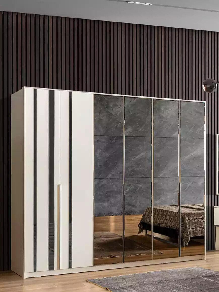 Kleiderschrank Luxus Schlafzimmer Holz Schrank Glasschrank Möbel Design