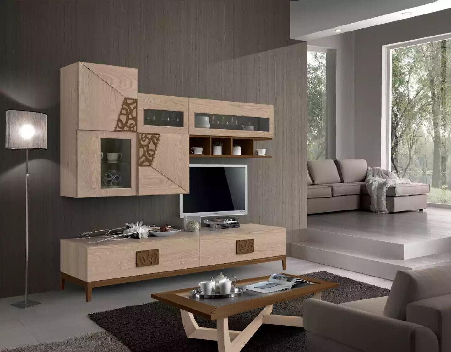 TV-Ständer Seitenschrank Moderne Wohnwand Wohnzimmer Set Modern 3tlg
