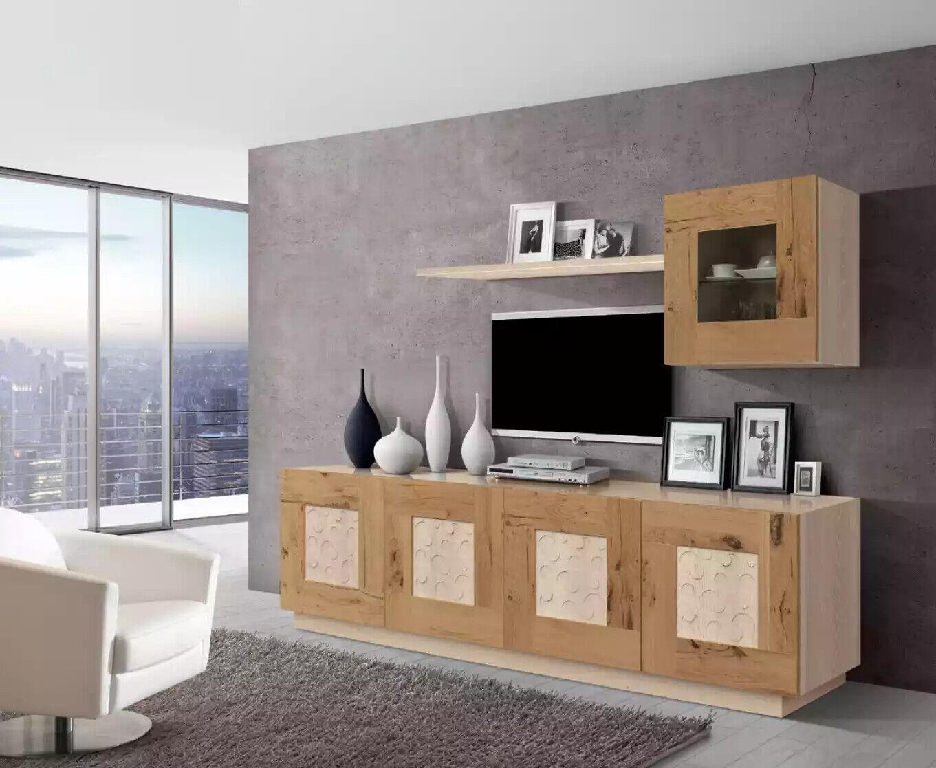 TV-Ständer SeitenschrankModerne Wohnwand Wohnzimmer Set Modern 3tlg