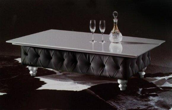 WOHNZIMMER ELEGANTER DESIGNER COUCHTISCH CHESTERFIELD TISCH GLASTISCH SOFORT