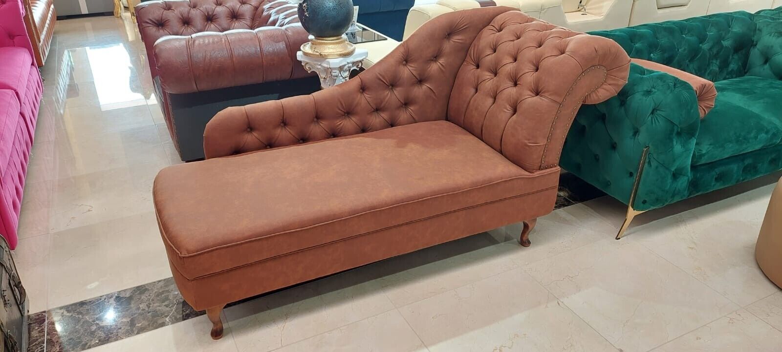 Chaiselongues Chesterfield Ottomane Chaise Sofa Couch Neu Polster Sofort