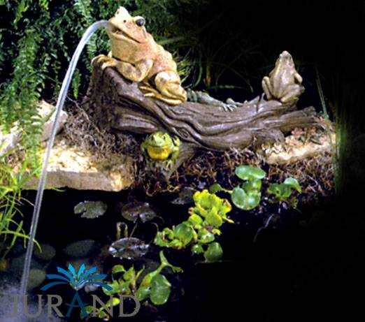 Wasserspieler Brunnen Figur Steinfigur für Garten Deko Teich Wasserspucker 6012