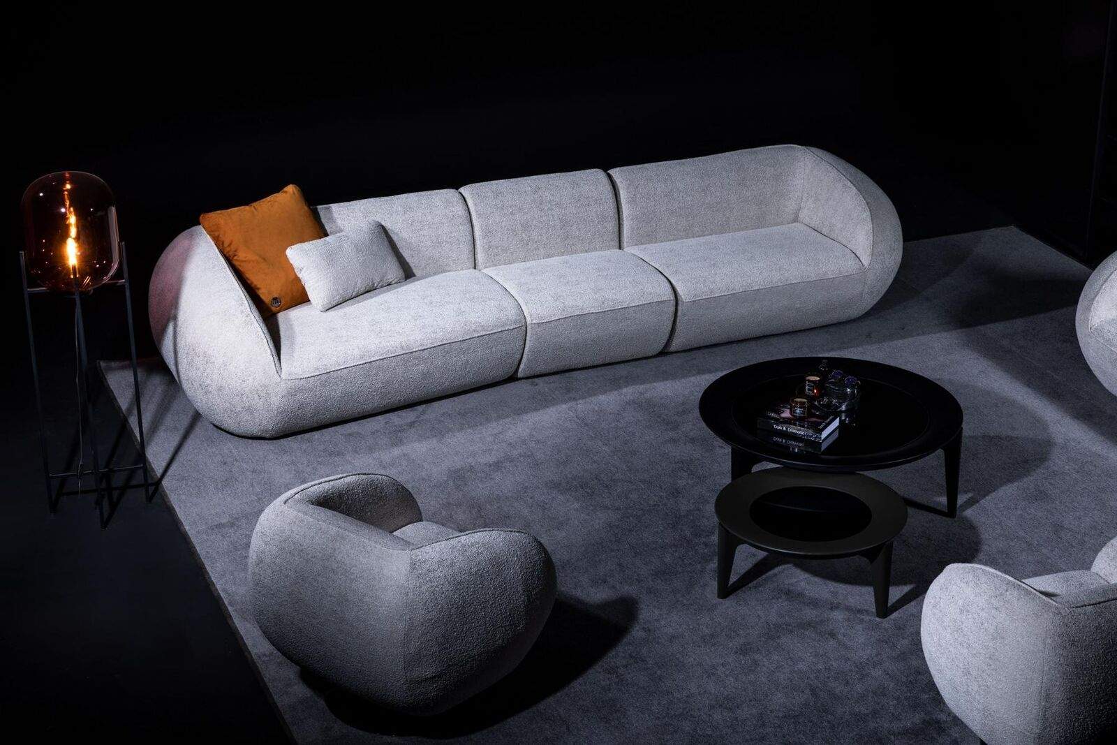 Wohnzimmermöbel Set Fünfsitzer Sessel Polstermöbel Sofa Möbel Design 2tlg