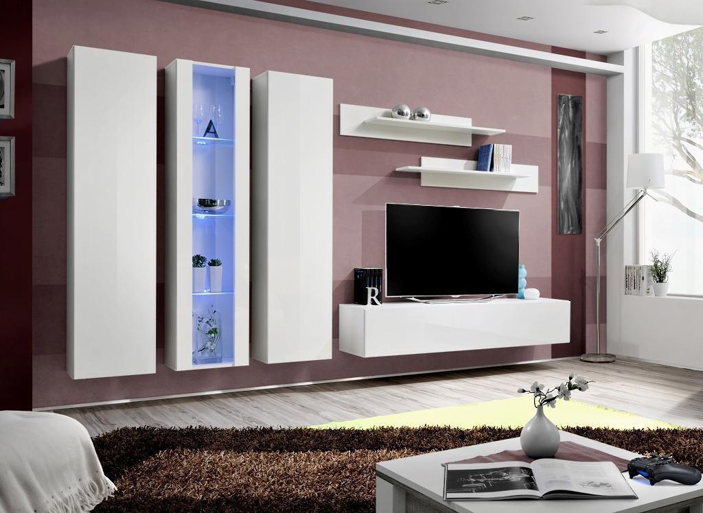 Wohnwand Hänge Vitrine Designer TV-Ständer Wohnzimmer Einrichtung Holz