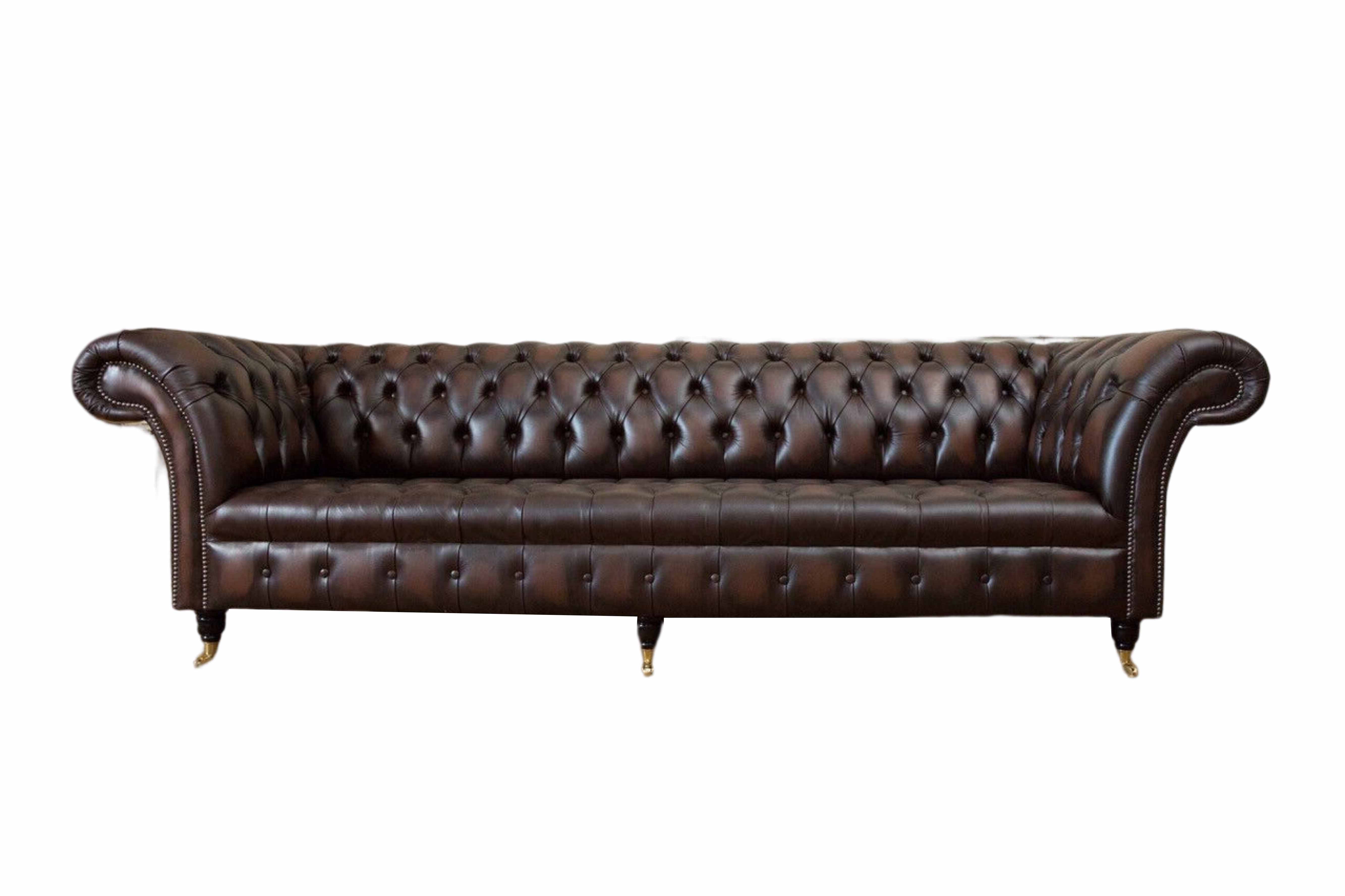 Ledersofa Sofa 4 Sitzer Couch Luxus Klassische Chesterfield 100% Leder Sofort