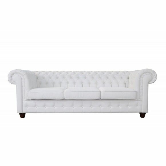 Chesterfield 3+1 Ledersofa Schlafsofa Bettfunktion Leder Couch Sofagarnitur Sofa