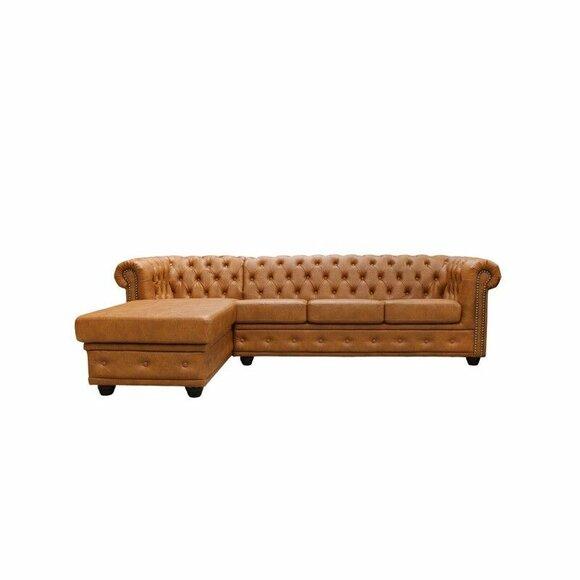 Chesterfield Ledersofa Sofa Couch Ecksofa Leder Sofa Garnitur Polster Ecke Sofas