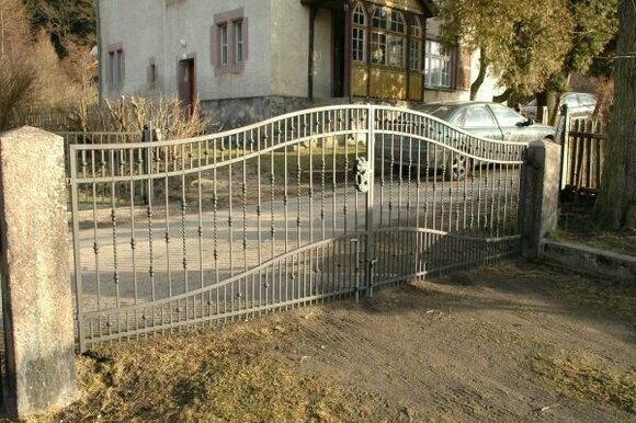 Einfahrtstor Elektro Flügeltore Handarbeit pro 1lfm Schmiedeisen Tor #031 Neu