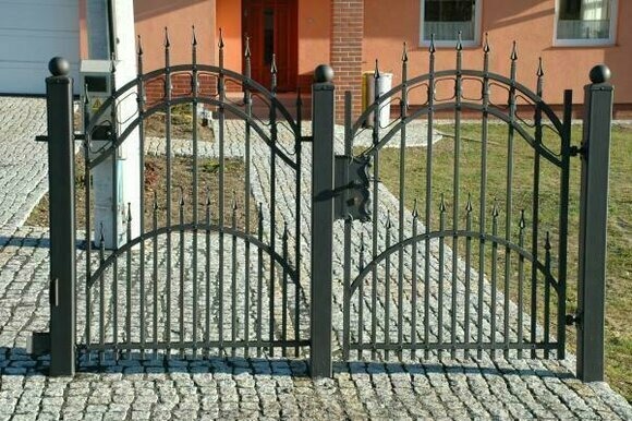 Einfahrtstor Elektro Flügeltore Handarbeit pro 1lfm Schmiedeisen Tor #277 Neu