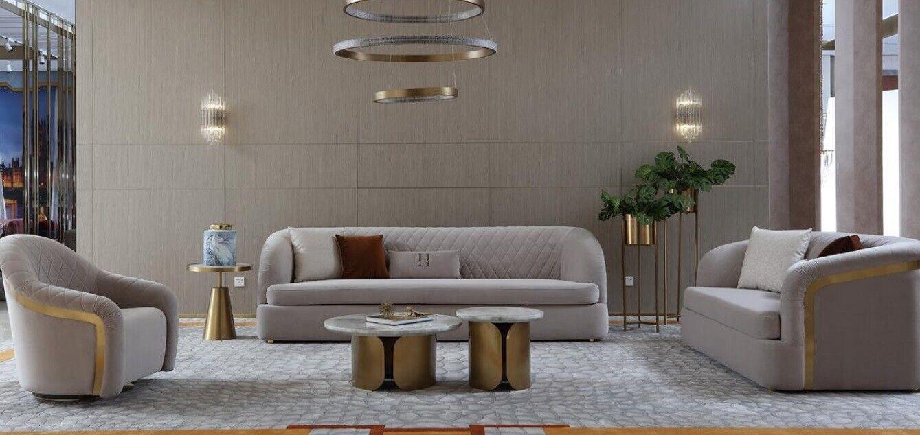 Designer Rund Couchtisch Wohnzimmertisch Kaffeetisch Sofa Tisch Beistell Marmor