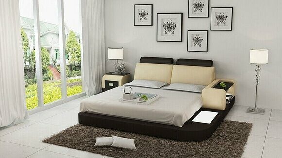 Bett mit USB Polsterbett Luxusbett Doppelbett Ehebett Betten 140/160/180 LB8804