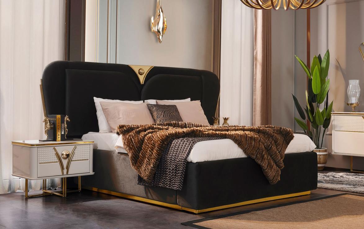 Doppelbett Bett Bettrahmen Betten Bettkasten Modern Grau Schlafzimmer