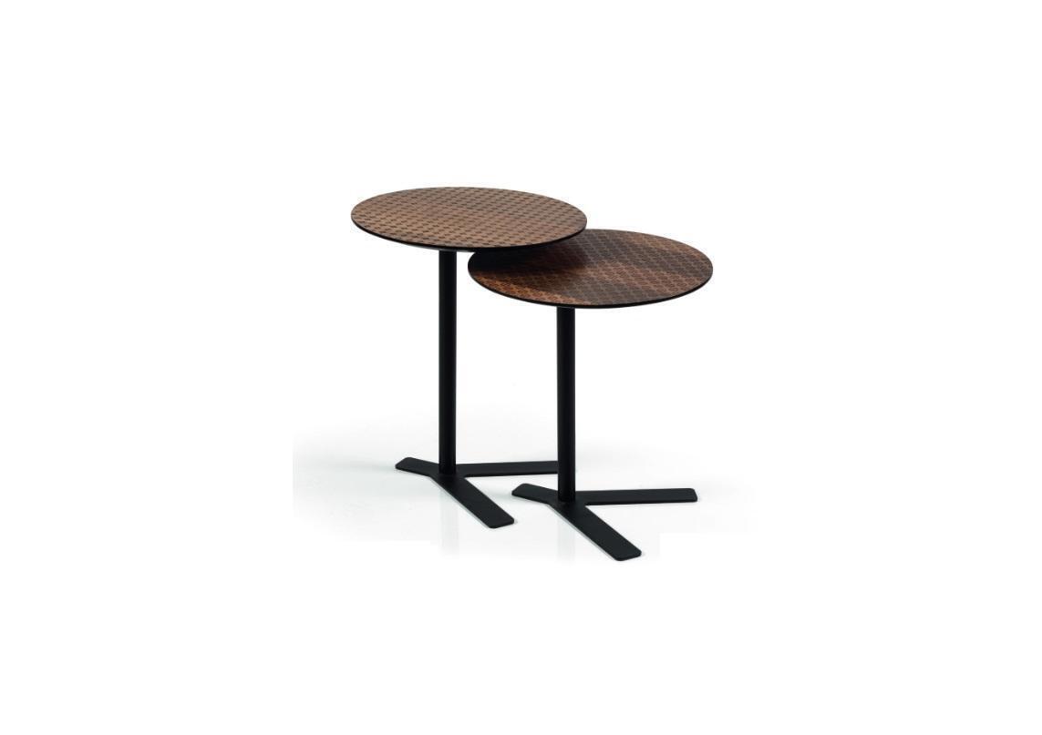 Runde Set 2x Beistelltisch Designer Möbel Wohnzimmer braun Tische Neu