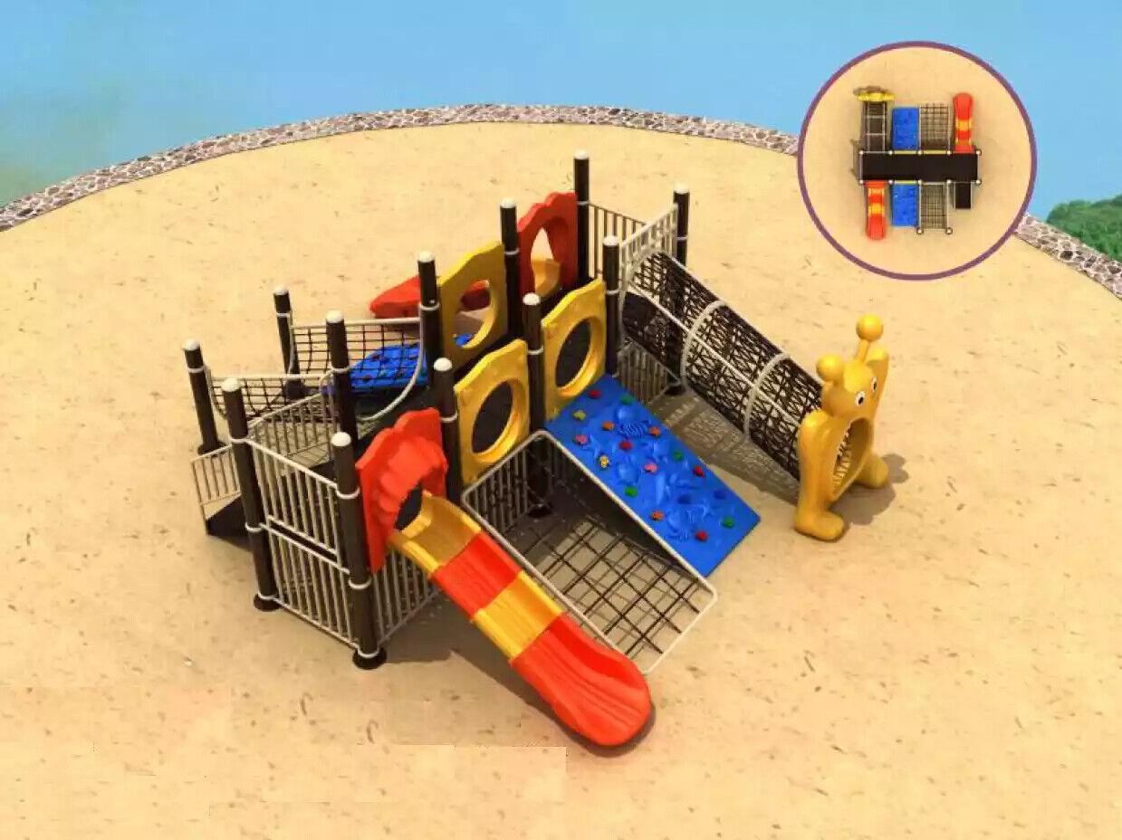 Spielturm Rutsche Kletterturm Bunter Spielplatz Unterhaltung Outdoor