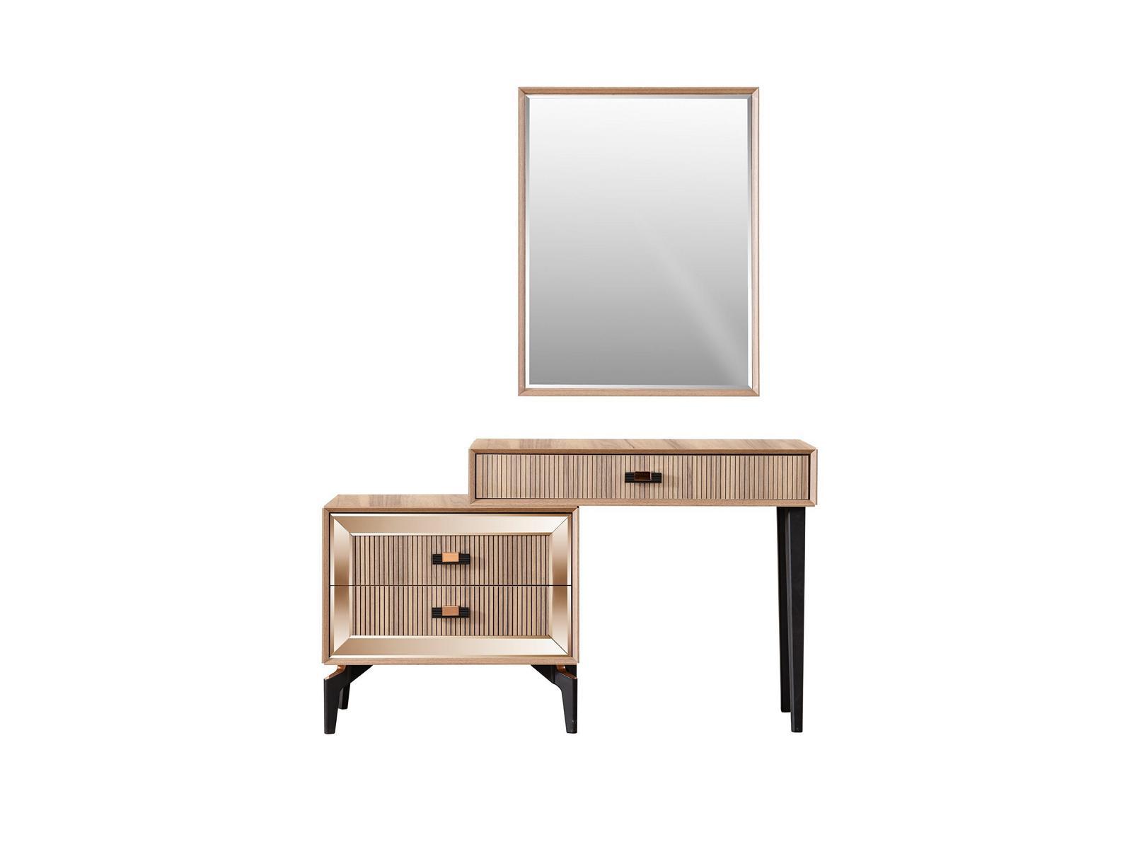 Luxus Frisiertisch Schminktisch Konsoletisch Kommode Set 2tlg Gold