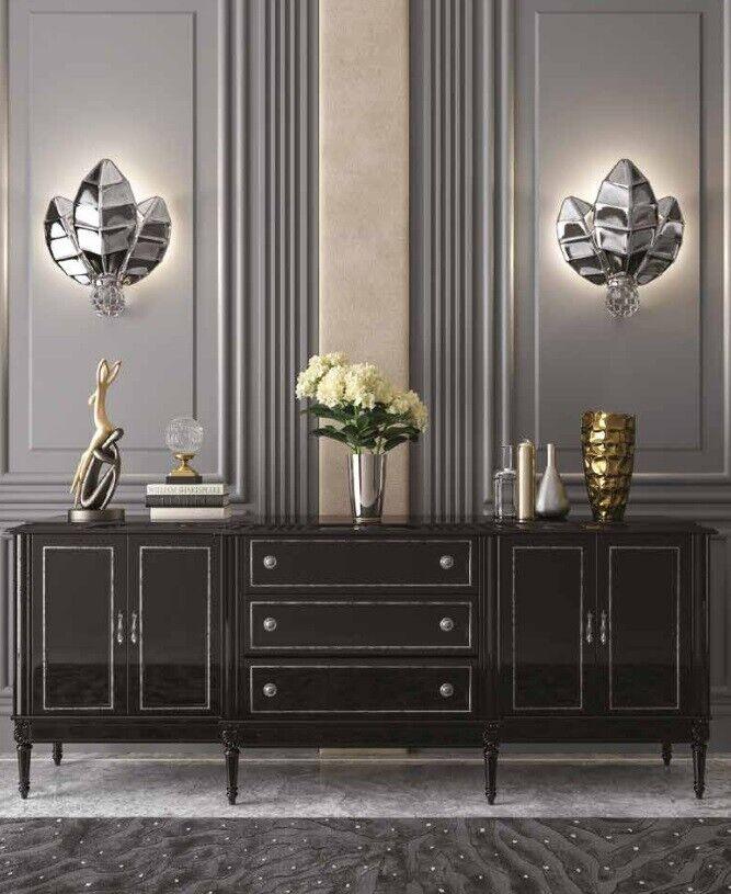 Wohnzimmer Kommode Lowboard schwarz Sideboard Holz Modern Möbel Neu
