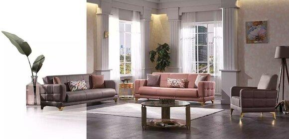 Luxus Sofagarnitur 3+3+1 Set Designer Textil Couchen Sessel Einsitzer